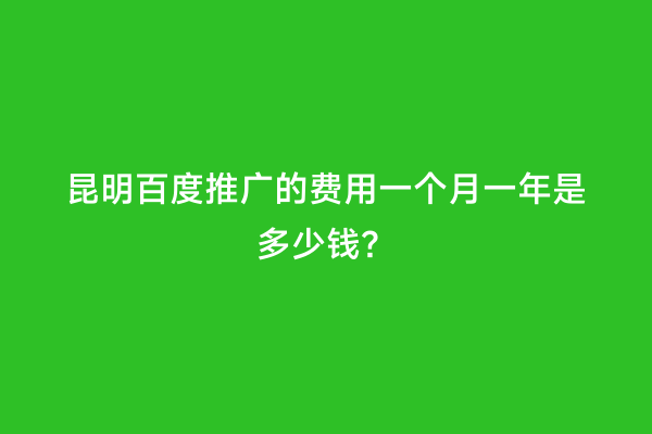 昆明百度推广的费用一个月一年是多少钱？