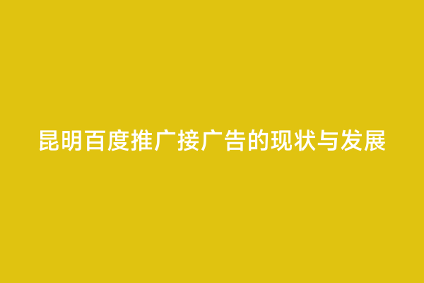 昆明百度推广接广告的现状与发展