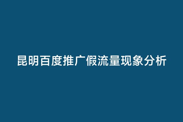 昆明百度推广假流量现象分析