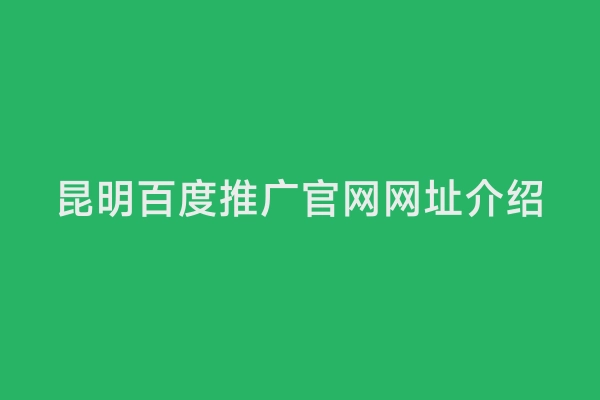 昆明百度推广官网网址介绍